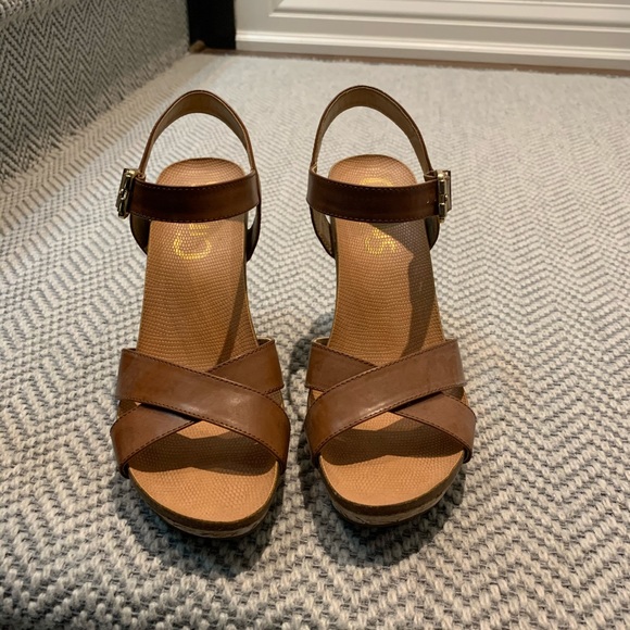Circus by Sam Edelman Shoes - Sam Edelman Wedge brown leather sandals